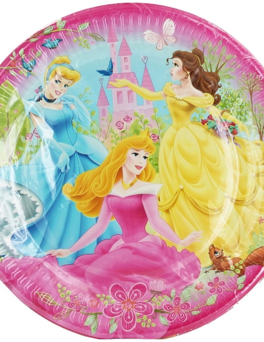 Princess Round Paper Plates 23cms