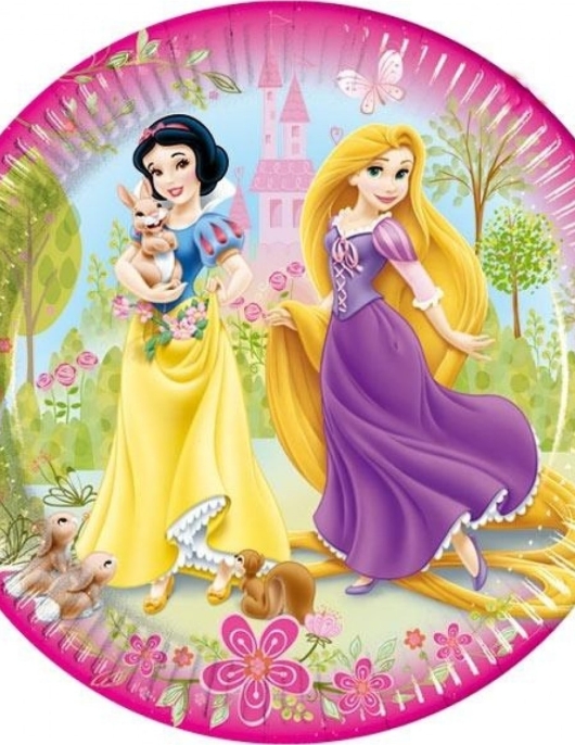 Princess Round Paper Plates 19.5cms