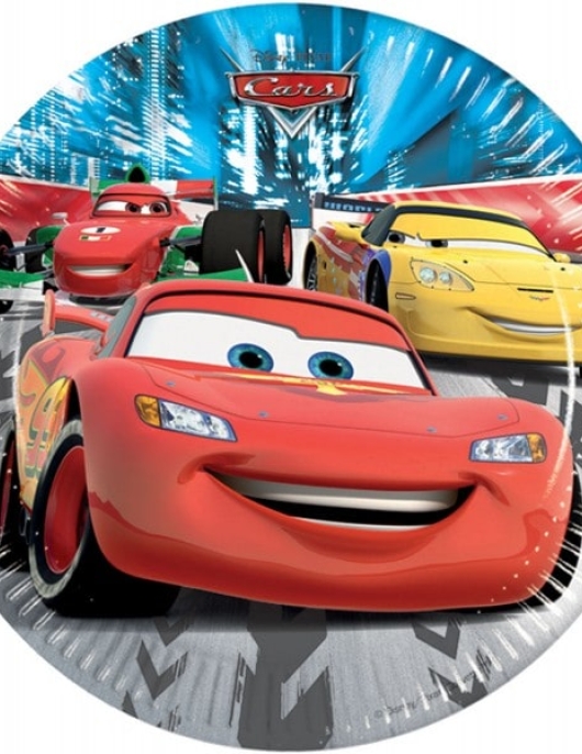 Cars Round Paper Plates 23cms