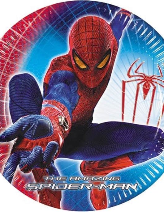Spiderman Round Paper Plates 23cms