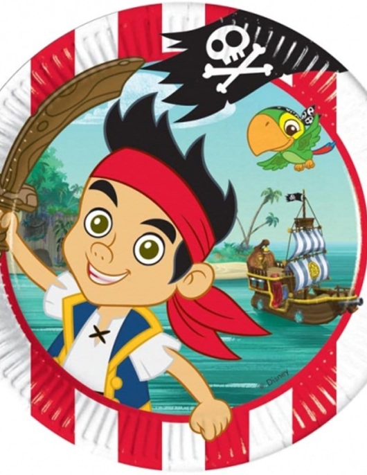 Jake the Neverland Pirate Round Paper Plates 23cms