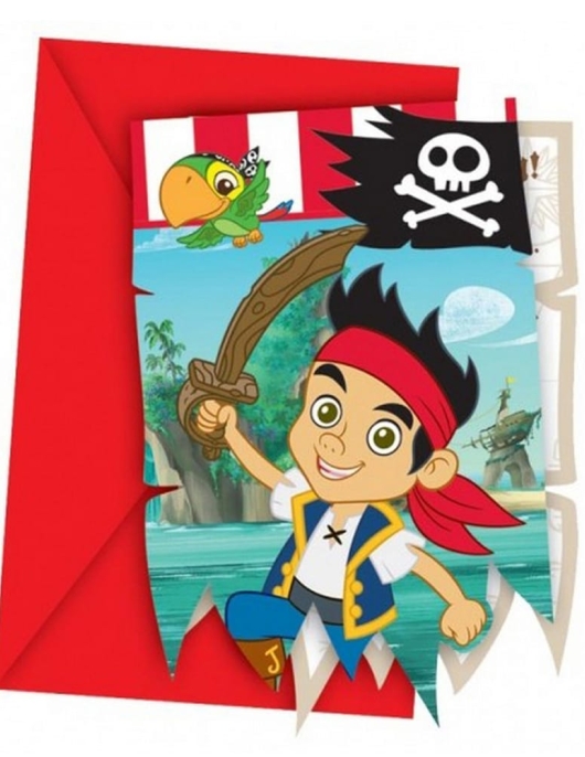 Jake and the Never Land Pirates Invitations with Envelopes 6pcs