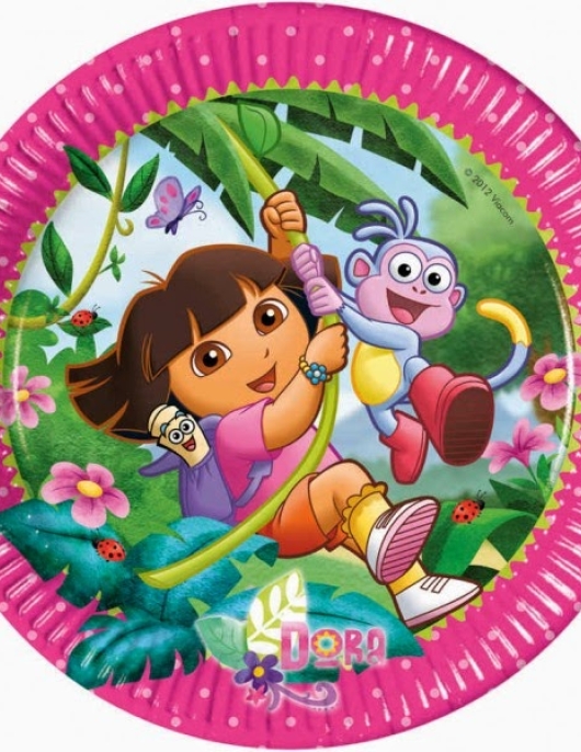 Dora the Explorer Round Paper Plates 23cm