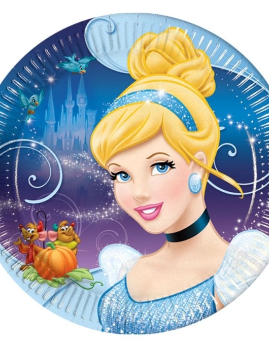 Princess Cinderella Round Paper Plates 23cms