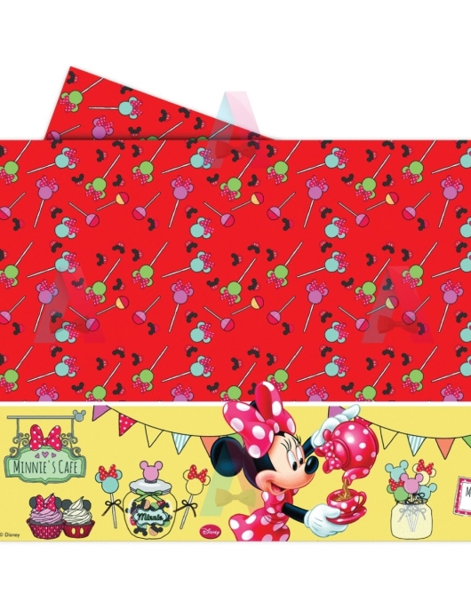 Minnie Mouse Polka Dots Plastic Table Cover 120 x 180cms
