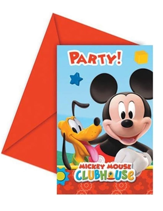 Mickey Mouse Clubhouse Party Invitations with Envelopes 6pcs