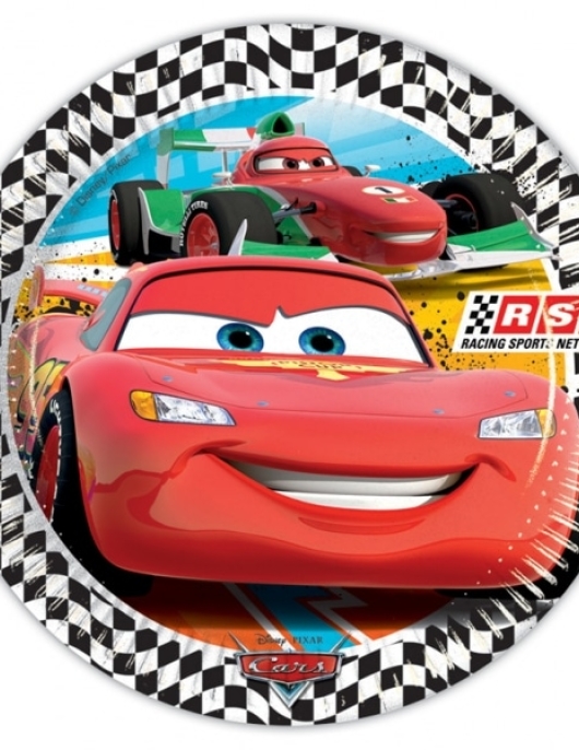 Cars Round Paper Plates 23cms