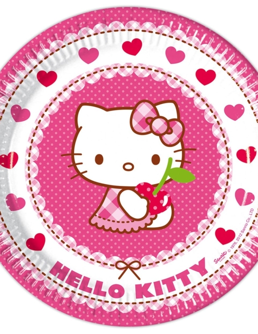 Hello Kitty - Round Paper Plates 23 cm