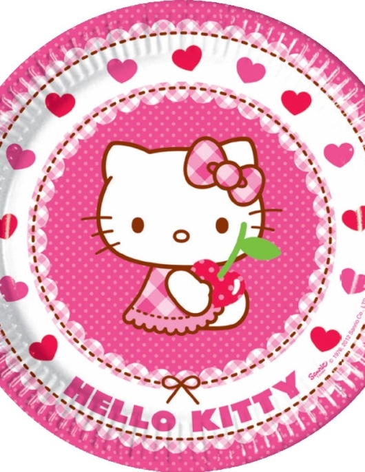 Hello Kitty - Round Paper Plates 19.5 cm