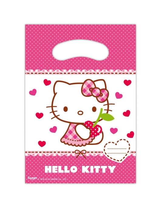 Hello Kitty Original Pink Plastic Party Bags 6pcs