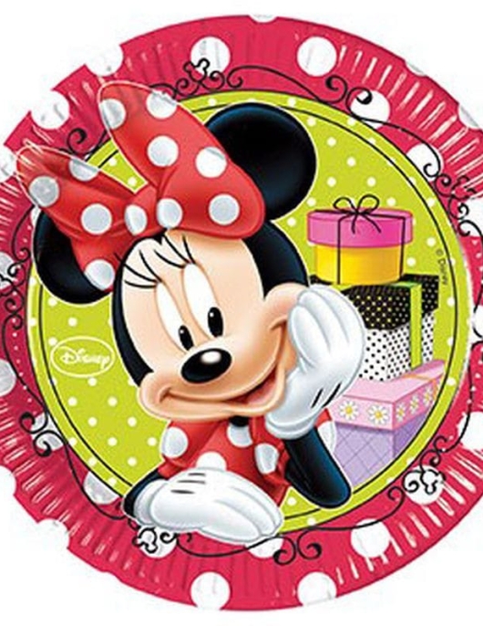 Minnie Mouse Polka Dots Round Paper Plates 19.5cms
