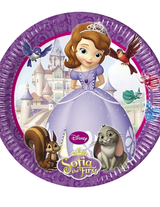 Sofia the First Round Paper Plates 23cms