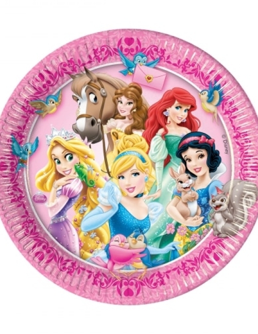 Princess Round Paper Plates 23cms