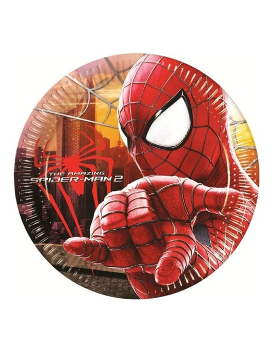 Spiderman Round Paper Plates 20cms
