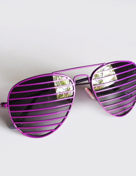 Slotted Novelty Metal Party Eye Wear - Purple