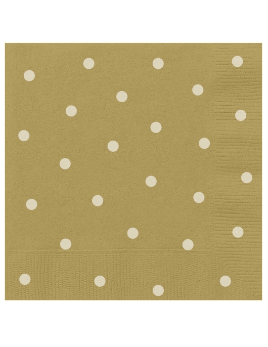 Gold Metallic Polka Dot Napkins 33 cm x 33 cm