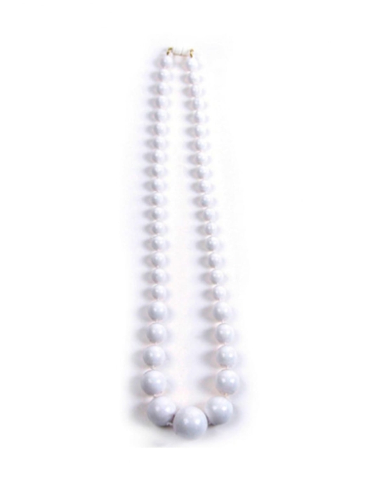 White Plastic Bead Necklace