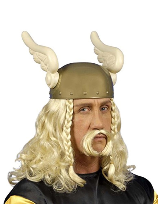 Wig- Artificial Hairs (Golden Long) -Male (Moustache included)