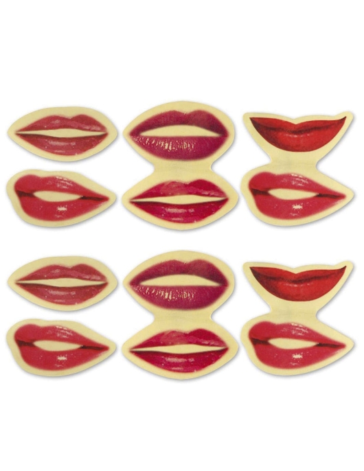 Lips Printed Kiss Stickers - 4 pcs