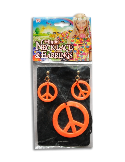 Peace Sign Earrings and Necklace
