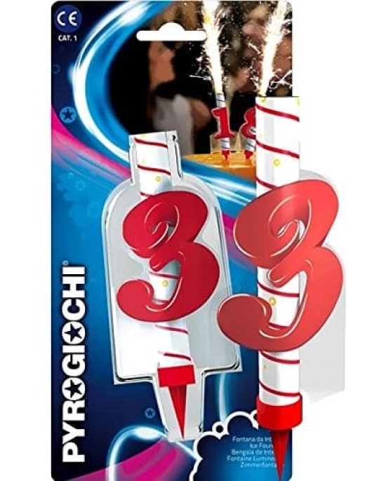 Ice Fountain Numeral #3 Cake Candle