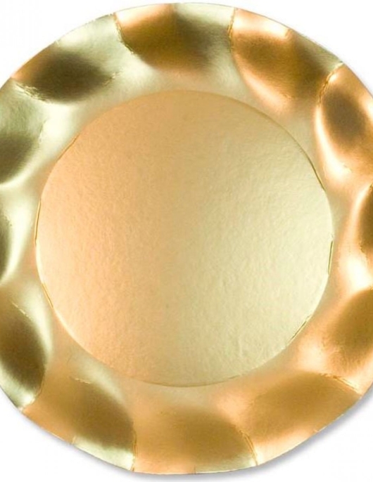 Gold Metallic Wavy Paper Plates
