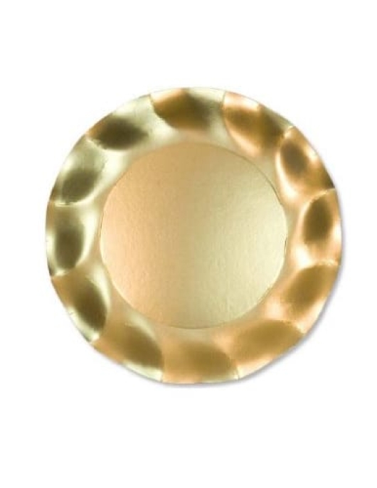 Gold Metallic Wavy Round Plates