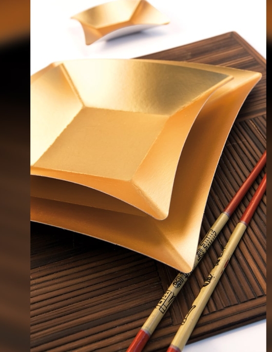 Gold Metallic Rectangle Paper Plates