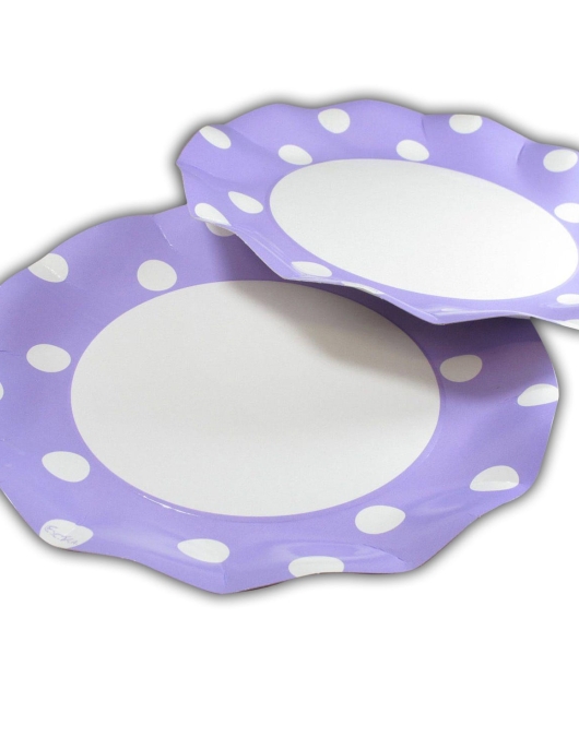 Purple Wavy Paper Plates 27 cm