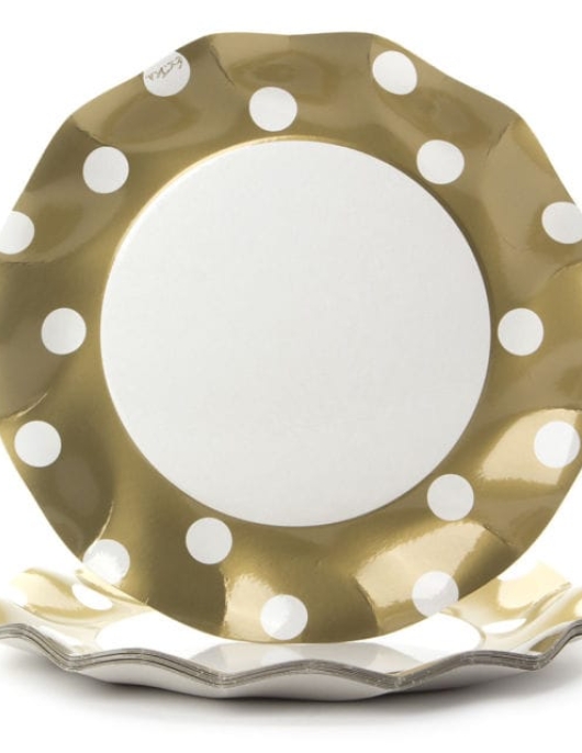 Gold Metallic Wavy Paper Plates