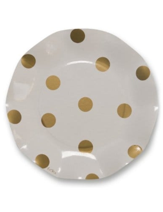 Gold Metallic Wavy Paper Plates