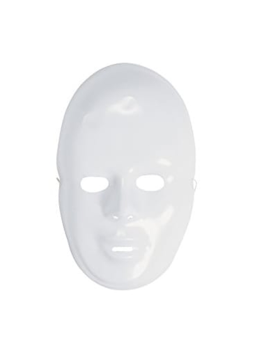 Full Face Plastic White Mask