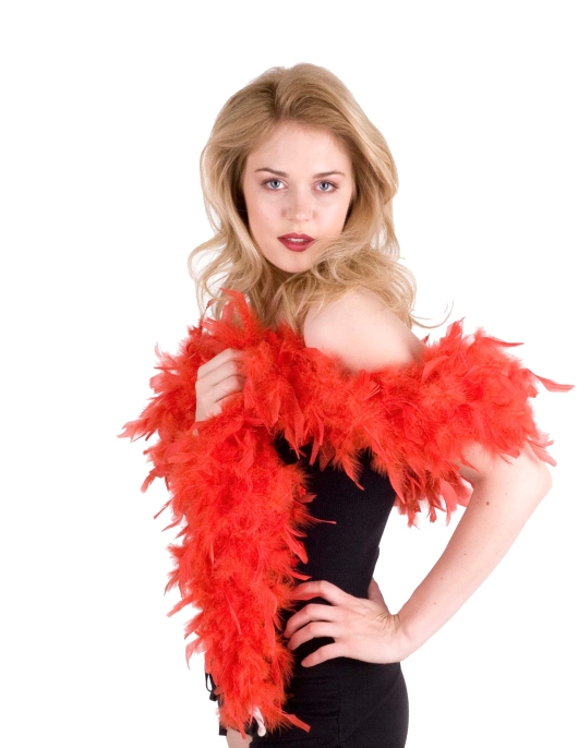 Boa 1 8M Plumas Rojas# Col 45 (Female Feather Muffler Red)