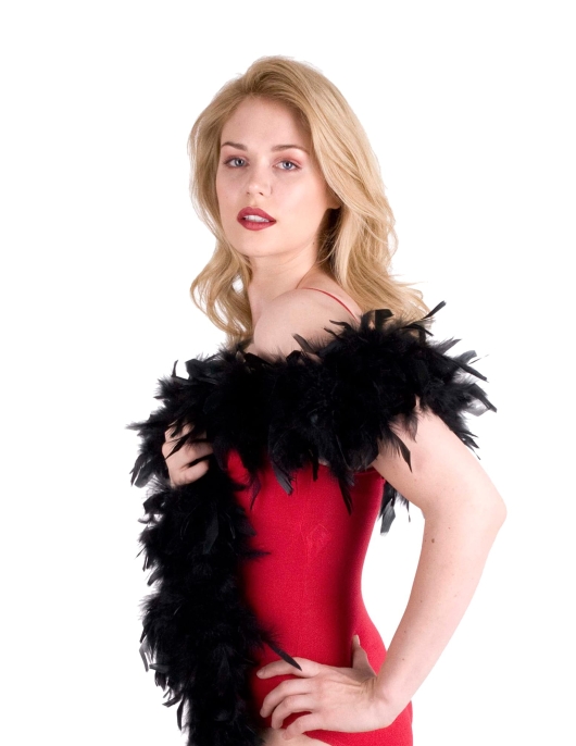 Boa 1 8M Plumas Negras# Col 44 (Female Feather Muffler Black)