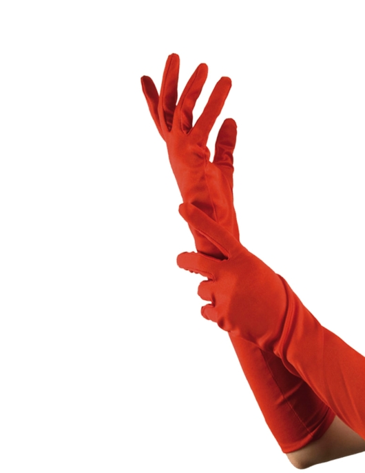 Pack of 1 Pair - Women Long Gloves Red