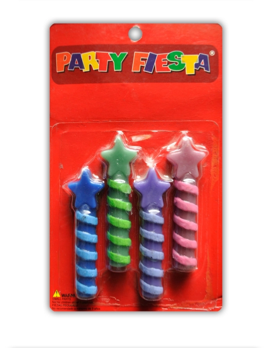 Star Roll Cake Candles 4pcs