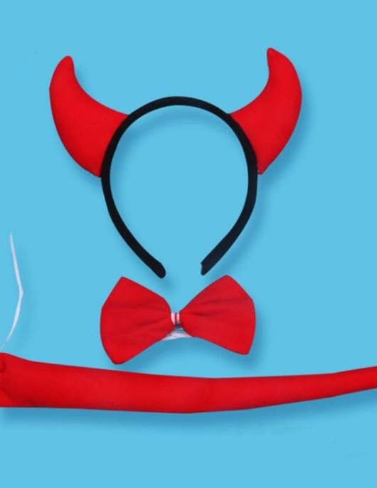 Pack of 1 - Devil Head Band, Bow Tie & Tail Kit