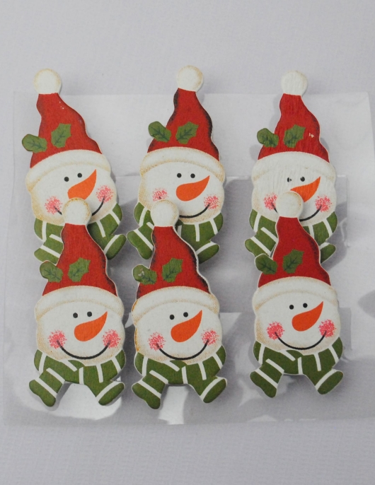 Adornos Navidenos (Santa Claus Printed Cloth Hanging Wooden Clip)