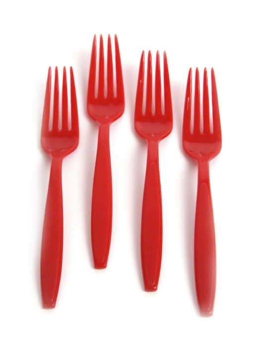 Red Plastic Forks