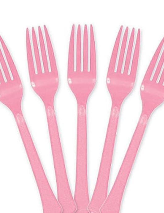 Pink Rosa Plastic Forks 