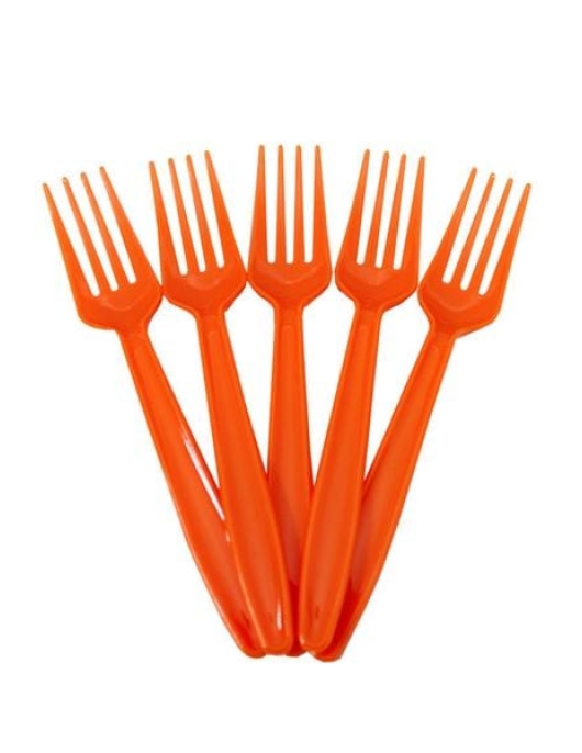 Orange Naranja Plastic Forks 