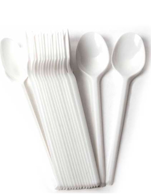 White Blanco Plastic Spoons