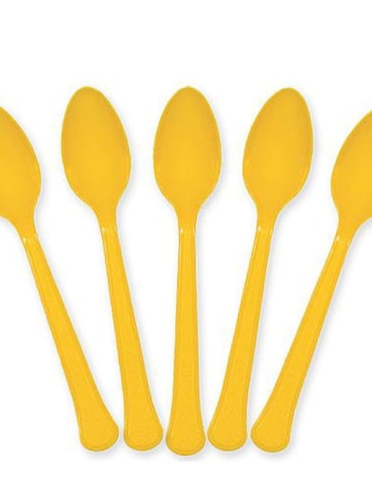 Yellow Plastic Spoons