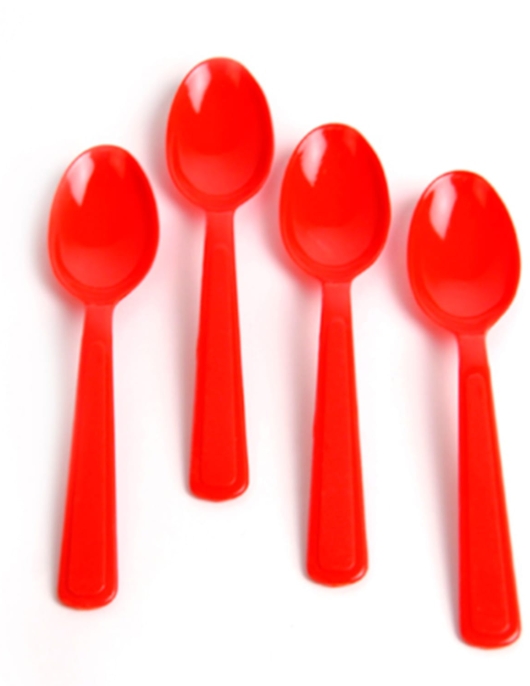 Red Plastic Spoons