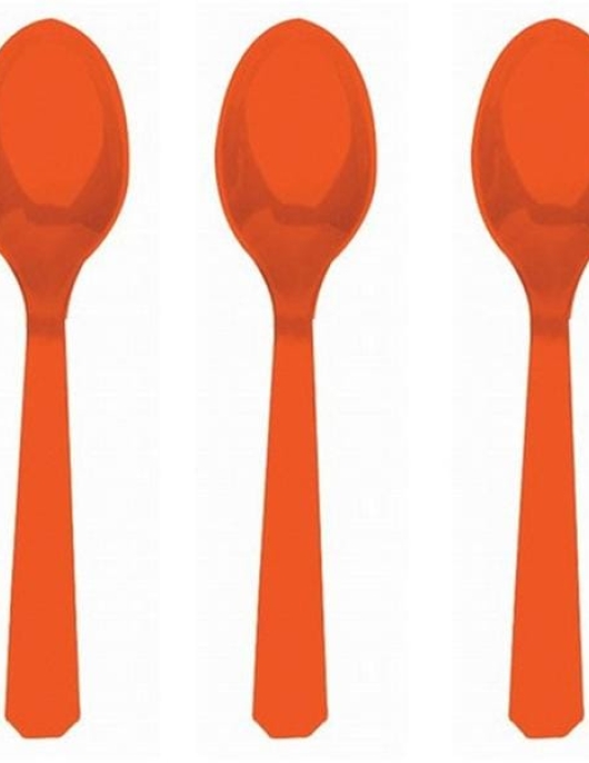Orange Plastic Spoons