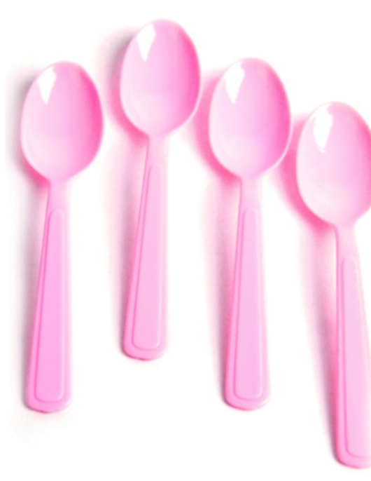 Pink Plastic Spoons