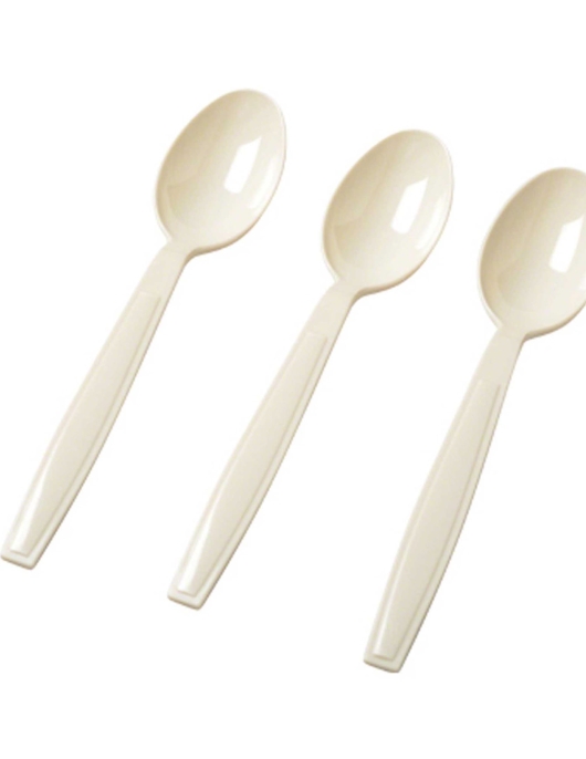 Vanilla Plastic Spoons