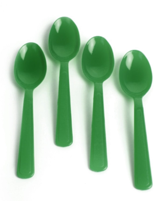 Green Verde Plastic Spoons