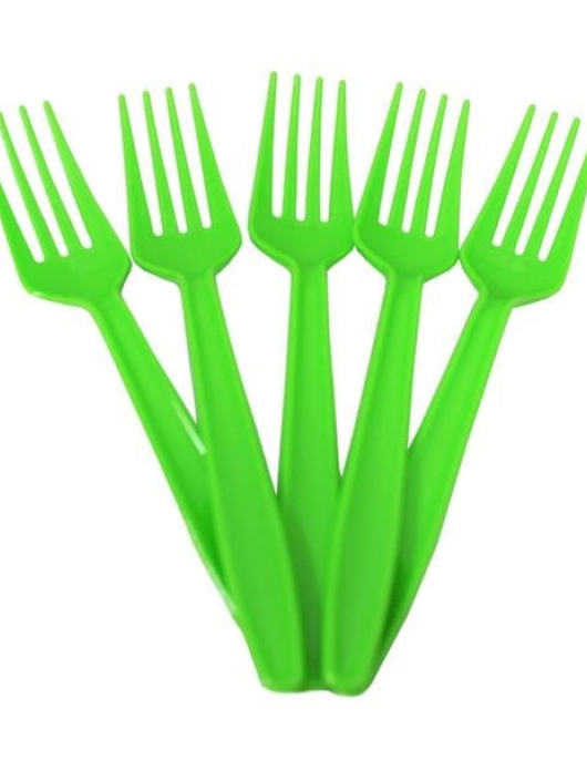 Green Kiwi Plastic Forks 