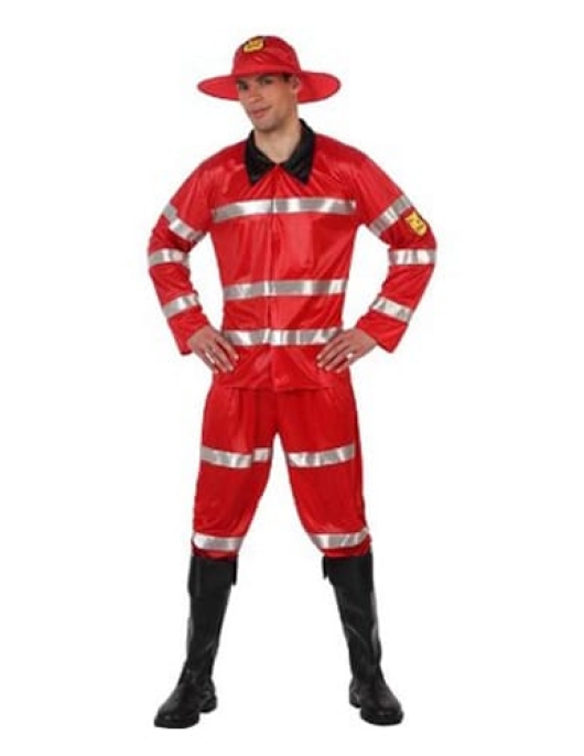 Bombero Fireman Silver Line Costume Adult Free Size